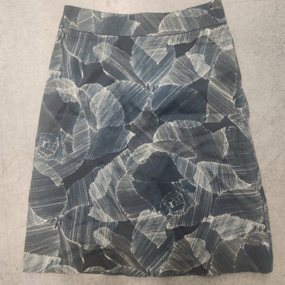 BOSS Hugo Boss Women Sheath Skirt Blue Abstract Print Knee Length‎ US 4